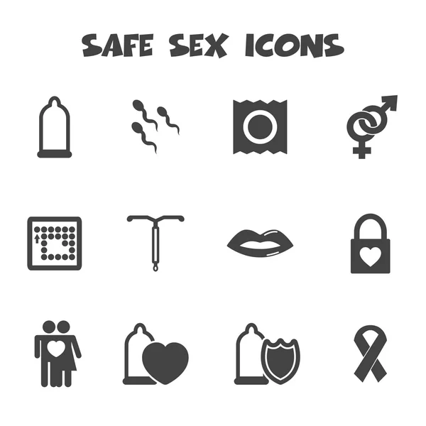 Safe sex icons — Stock Vector