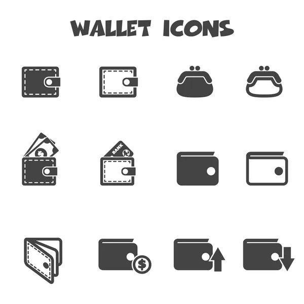 Iconos de billetera — Vector de stock