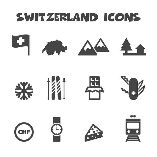 Zwitserland pictogrammen — Stockvector