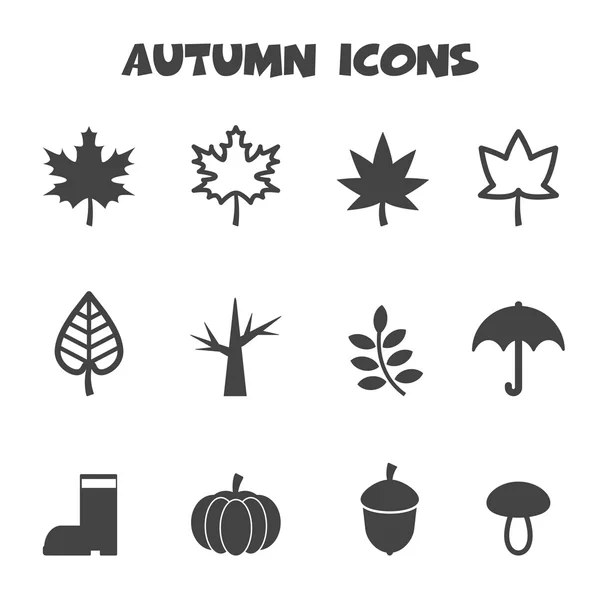 Iconos de otoño — Vector de stock