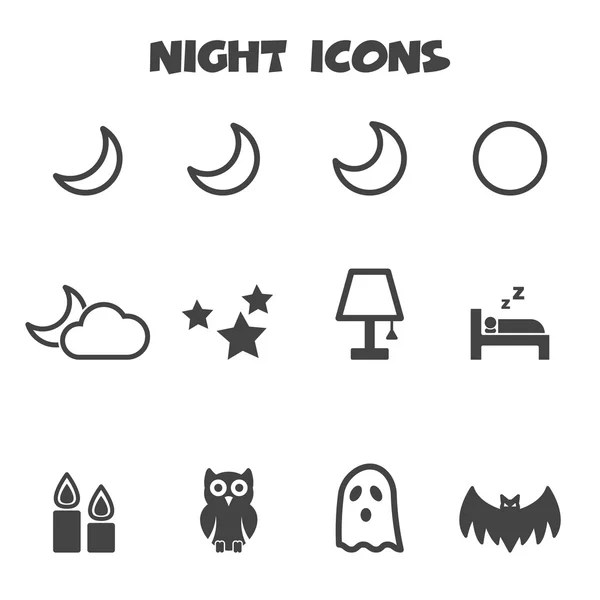 Nacht pictogrammen — Stockvector