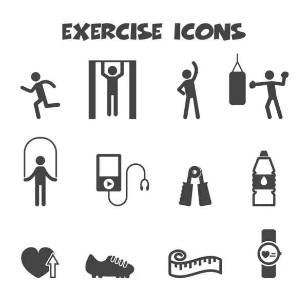Ícones de exercício — Vetor de Stock