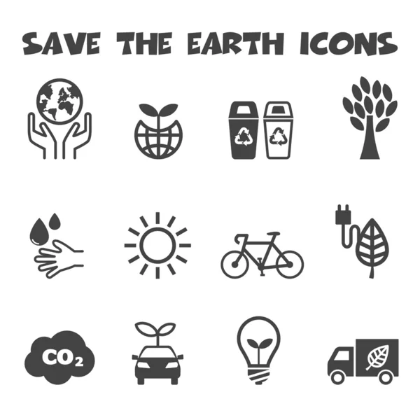 Save the earth icons — Stock Vector