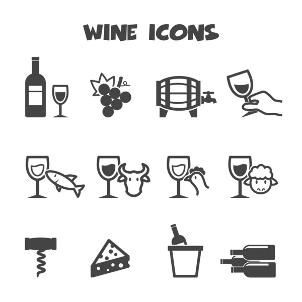 Ícones de vinho — Vetor de Stock