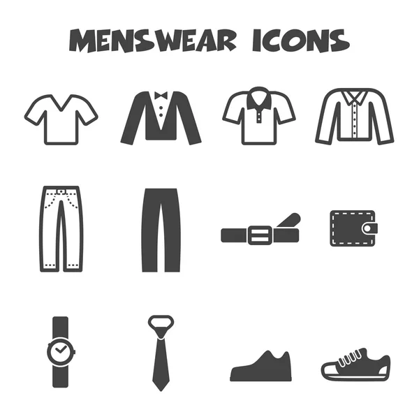 Iconos de ropa masculina — Vector de stock