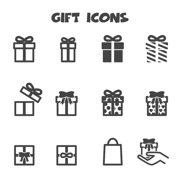 Geschenk pictogrammen — Stockvector