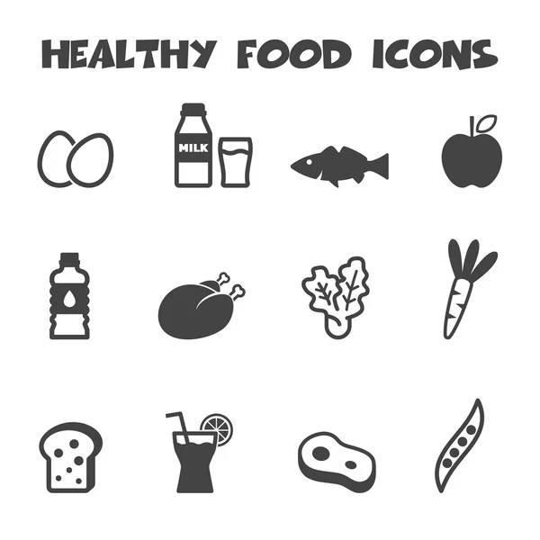 Iconos de alimentos saludables — Vector de stock