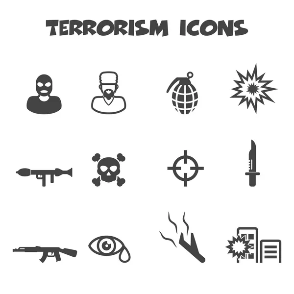 Iconos del terrorismo — Vector de stock