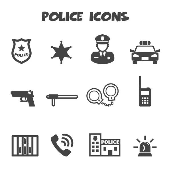 Polisen ikoner — Stock vektor
