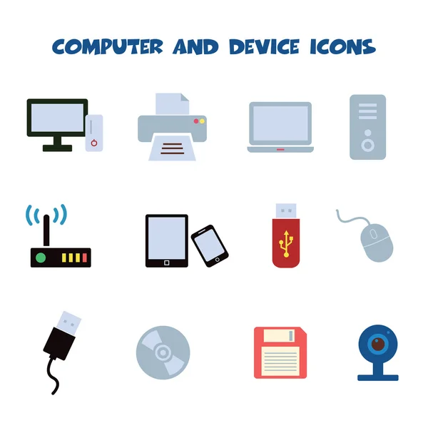 Computer und Geräte-Symbole — Stockvektor
