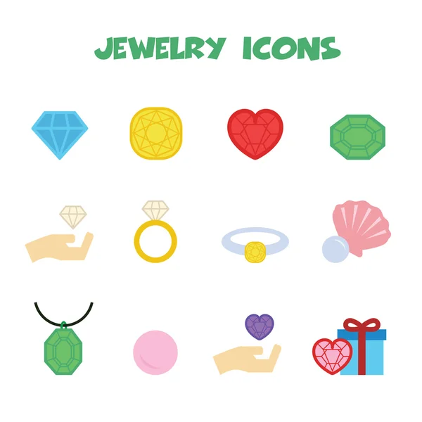 Iconos de joyería — Vector de stock