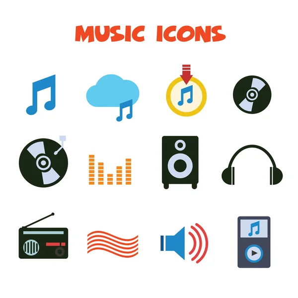 Ikony hudby — Stockový vektor