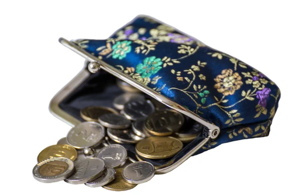 Purse full coins — Stock Photo, Image