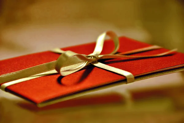 Rode Geschenkenkaart. — Stockfoto
