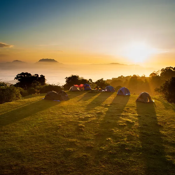 Winter gezichtspunt op berg noordelijke chiang mai, thailand — Stockfoto