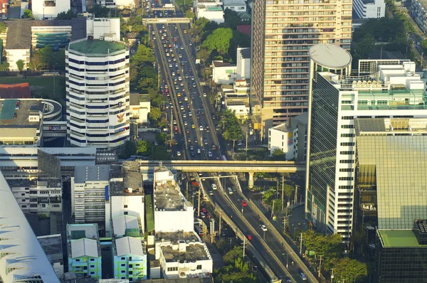 Bangkok şehrinin en üstteki yakın çekim fotoğrafı — Stok fotoğraf
