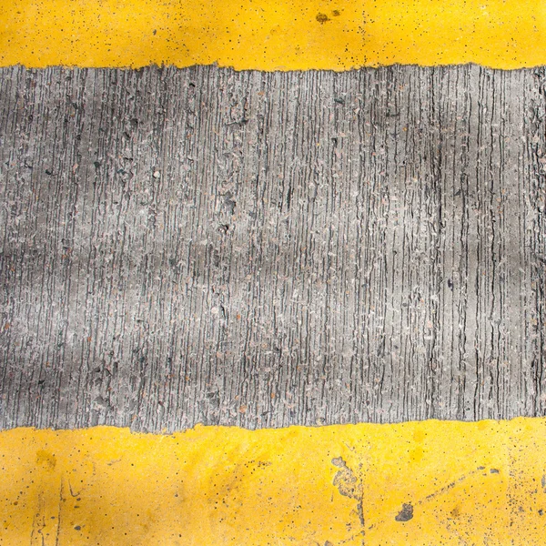 Yellow road marking lines pictured from above — Stock Photo, Image