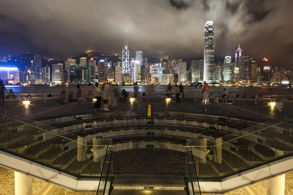 Wgląd nocy miasta Hongkong — Zdjęcie stockowe