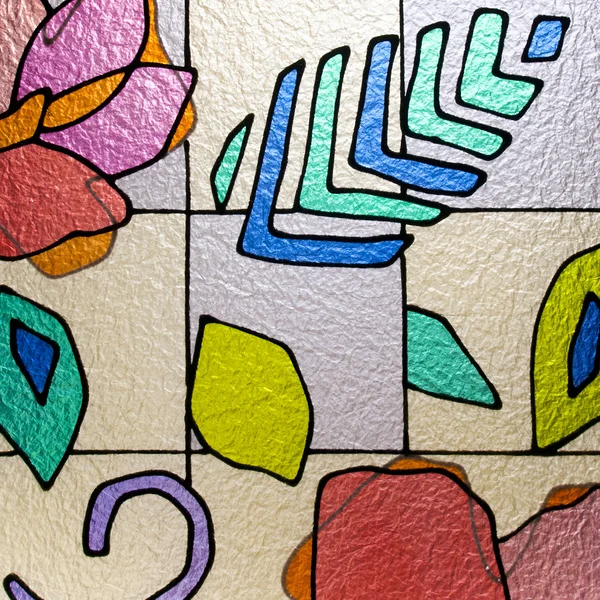 Pestrobarevné mozaikové okno — Stock fotografie