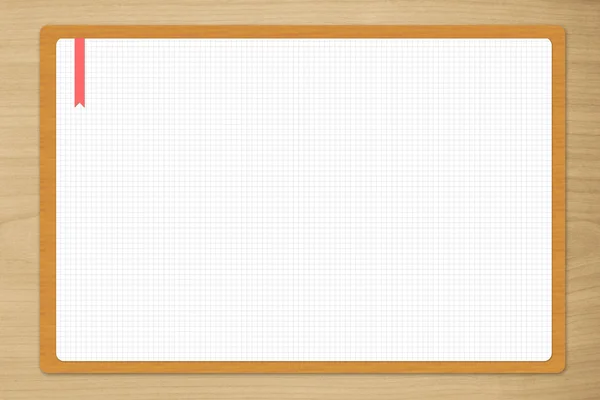 Blank drawing white paper on brown wooden background — Stock Photo, Image