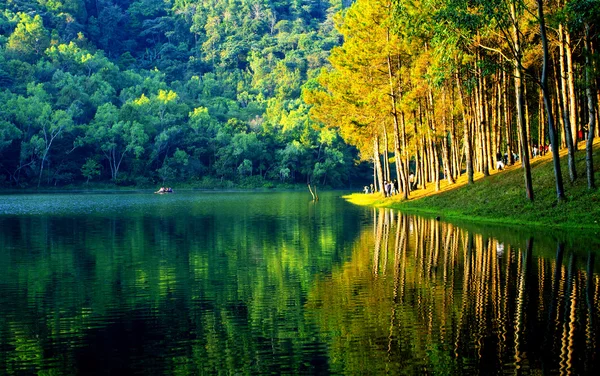 Pang ung jezero a hory, Thajsko — Stock fotografie