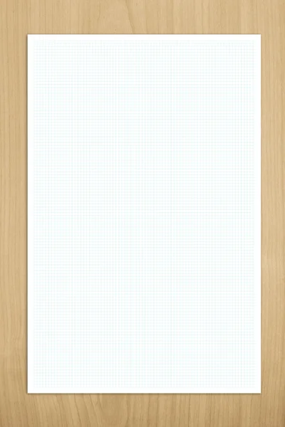 Blue graph white paper on wood background texture — Stock Photo, Image