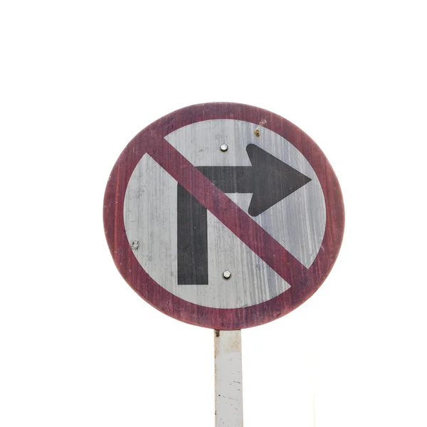Verkehrszeichen nicht rechts abbiegen — Stockfoto