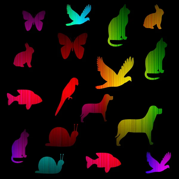 Animal neon spectrum glowing background. — Stock Photo, Image