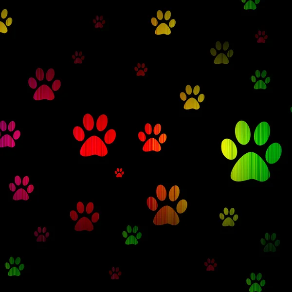 Foot pet glowing isolated on black background. — Stock Photo, Image
