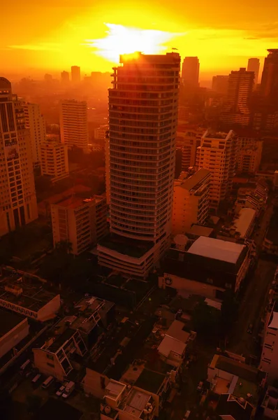 Silhouette Bangkok city on morning — Stock Photo, Image