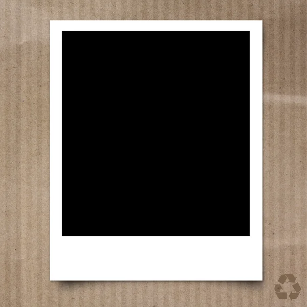 Photo frame on Recycle paper texture background — Stock Photo, Image