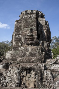 Bayon yüz angkor thom, siem reap, Kamboçya.