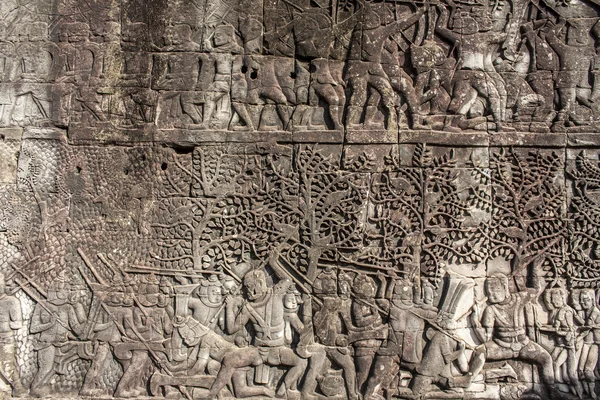 Angkor Wat. Kunstdetaljer på steinen – stockfoto