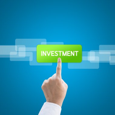 iş adamı yatırım düğmesine basın