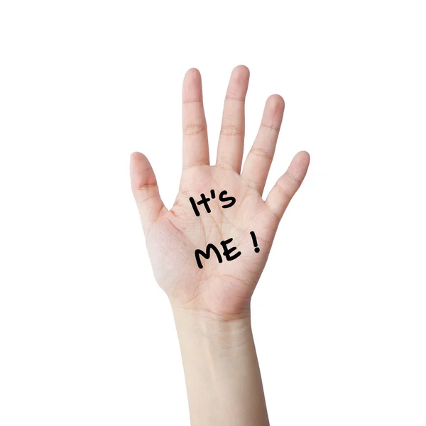 Hand with It's me text — Stock Photo, Image