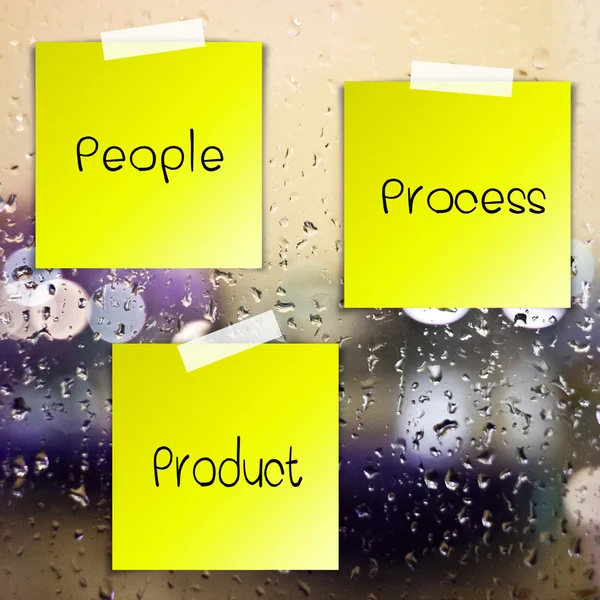 Life process sticky paper on glass with drops water background — Stock Photo, Image