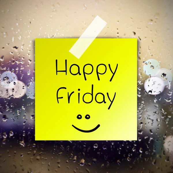 Happy Friday with water drops background with copy space — Stock Photo, Image