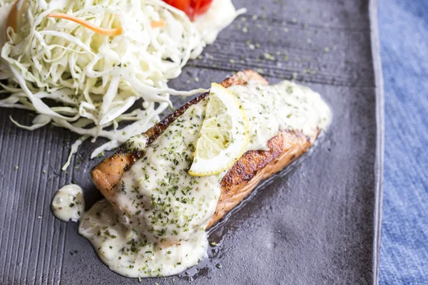 Bife de salmão tepanyaki — Fotografia de Stock