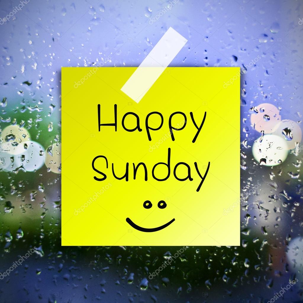 Happy Sunday with water drops background with copy space Stock ...