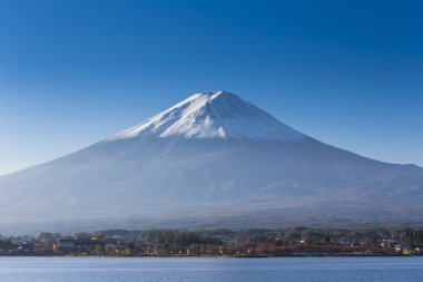 mt. fuji göl ve Şehir Manzaralı