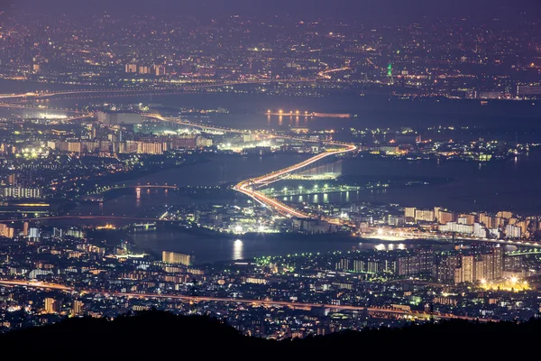 Vue nocturne de 10 millions de dollars. KOBE. JAPON — Photo