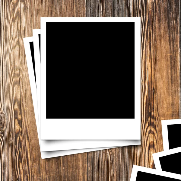 Fotoframe op hout textuur en achtergrond vintage stijl — Stockfoto