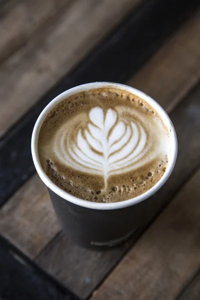 Latte art koffie — Stockfoto