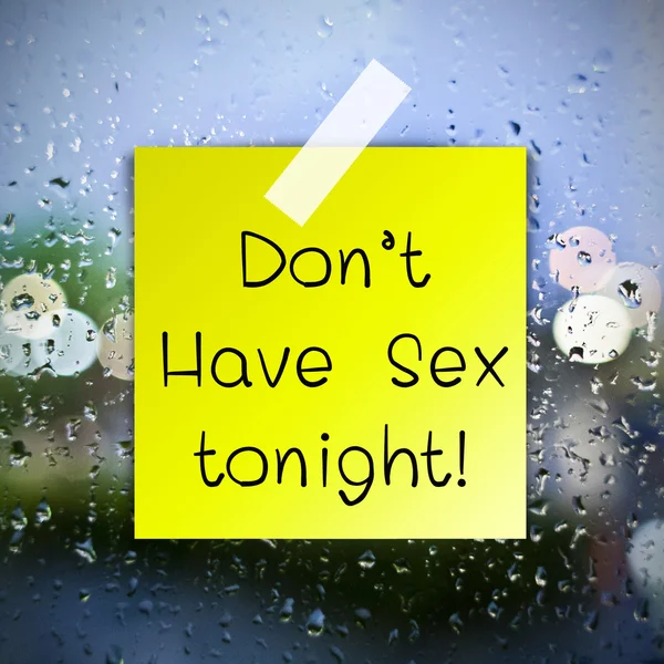 Nu face sex în seara asta cuvânt cu picături de apă fundal — Fotografie, imagine de stoc