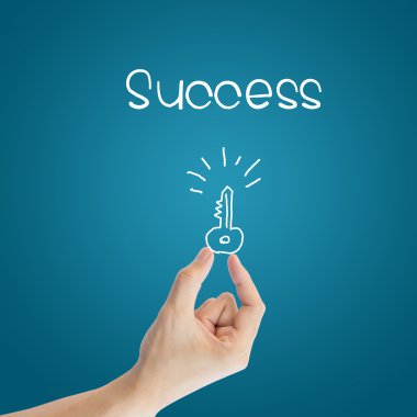 Business hand key to success clipart