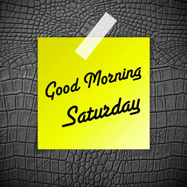 Good morning Saturday working day on Grey Leather texture backgr — Stock Photo, Image