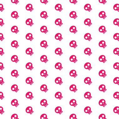 Beyaz arka plan üzerinde pembe kafatası desenleri