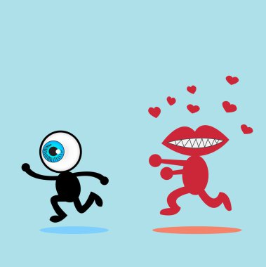 The blue eye runaway The red mouth vector The blue eye runaway The red mouth vector