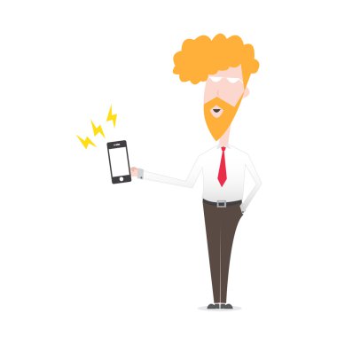 iş adamı beyaz gömlek oyun smartphone