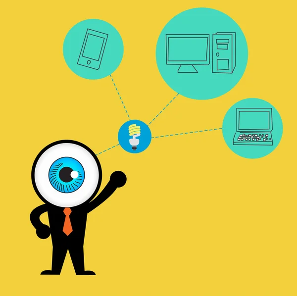 De blue eye krijgen idee Cloud computing concept — Stockvector